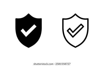 Shield check mark icon logo design. Protection approve sign. Insurance icon