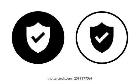 Shield check mark icon logo design. Protection approve sign. Insurance icon