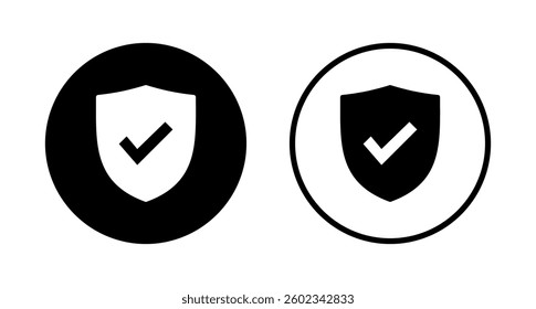 Shield check mark icon logo design. Protection approve sign. Insurance icon