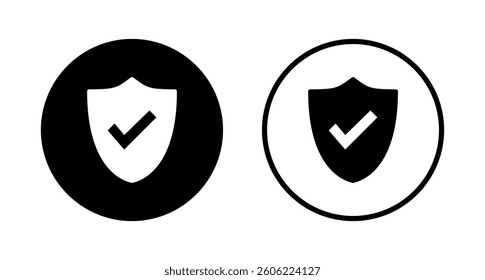Shield check mark icon logo design. Protection approve sign. Insurance icon