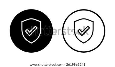 Shield check mark icon logo design. Protection approve sign. Insurance icon