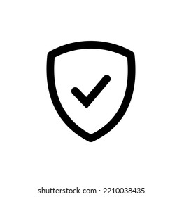 Shield check mark icon on white background.Vector illustration.