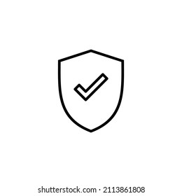 Shield check mark icon. Protection approve sign. Insurance icon