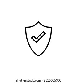 Shield check mark icon. Protection approve sign. Insurance icon