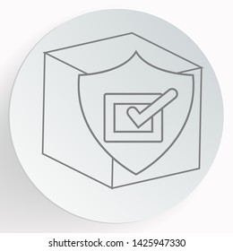 shield and check mark icon. Quality control concept. Vector illustration.