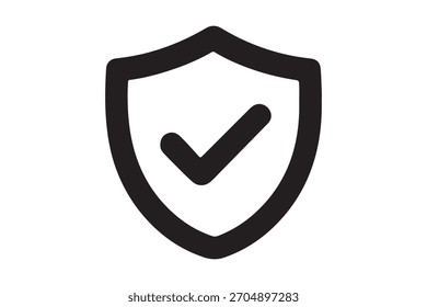 Shield with Check Mark Icon Safety and Security Symbol Assurance