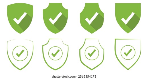 Shield check mark icon or security shield protection icon with tick symbol. Shield with check mark icon vector. design eps 10.