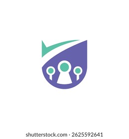 Icono de marca de verificación de escudo o icono de protección de escudo de seguridad con símbolo de marca