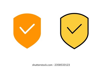 Shield check mark icon set for web and mobile app. Protection approve sign. Insurance icon