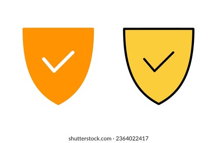 Shield check mark icon set for web and mobile app. Protection approve sign. Insurance icon