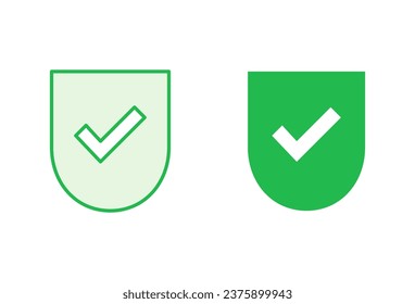 Shield check mark  icon set. Protection approve sign. Safe icon vector
