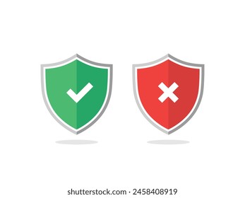 Icono de marca de verificación de escudo. Ilustración vectorial