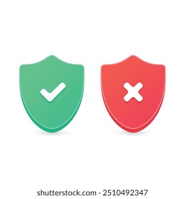 Shield check mark icon set. Vector illustration