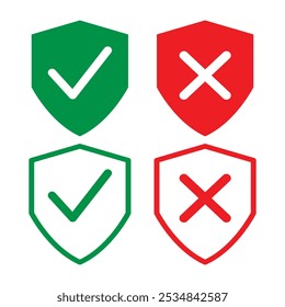 shield check mark icon set. style sign symbol for app and web, vector illustration in eps 10.