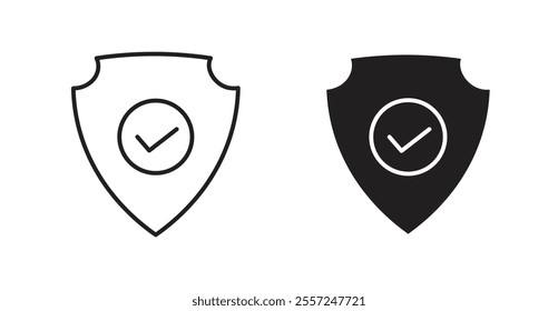 Shield check mark Icon set. vector illustration set