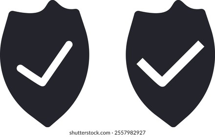 Shield with check mark icon. set quality sign
