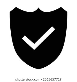 Shield with check mark icon set. Protection approve Security sign. Strong privacy tick shield. Tick mark approved. Flat and line style black vector collection isolated on transparent background.eps10