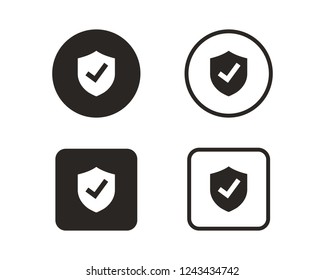 Shield check mark icon sign symbol