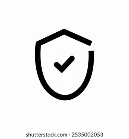 Vector de signo de icono de marca de verificación de escudo