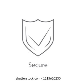Shield with check mark icon. Simple element illustration. Shield with check mark symbol design from Insurance collection set. Can be used for web and mobile on white background