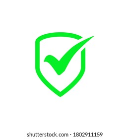 Shield with Check  mark icon symbol vector isolated on white background
