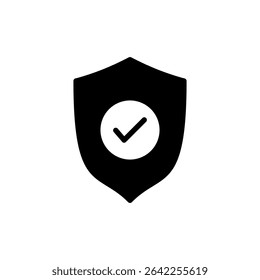 Shield check mark icon symbol for apps and websites. Protection approve sign. Insurance icon