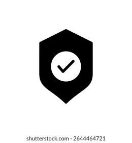Shield check mark icon symbol for apps and websites. Protection approve sign. Insurance icon