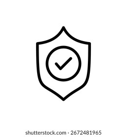 Shield check mark icon symbol for apps and websites. Protection approve sign. Insurance icon