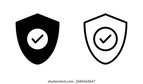 Icono de marca de verificación de escudo para App y Sitios web. Signo de aprobación de protección. Icono de seguro