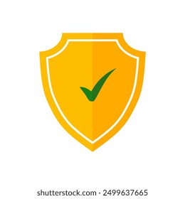 Shield with check mark icon. Tick mark approved with shield. approve sign. Strong protection. Security shield protected Vector illustration.