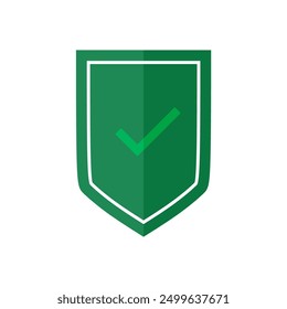 Shield with check mark icon. Tick mark approved with shield. approve sign. Strong protection. Security shield protected Vector illustration.