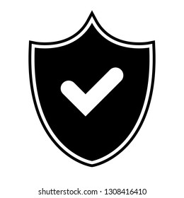 Shield and Check Mark Icon Vector Logo illustration