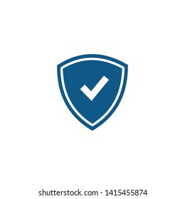 Shield With Check Mark Icon Vector. Tick Mark Approved Symbol