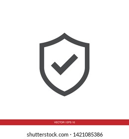 Shield Check Mark Icon Vector Illustration - Vector