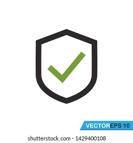 shield with check mark icon vector