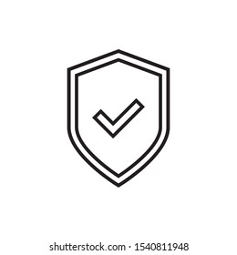 shield with check mark icon. vector illustration