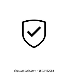 Shield And Check Mark Icon Vector Design Template 001