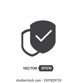 Shield Check Mark Icon Vector Template