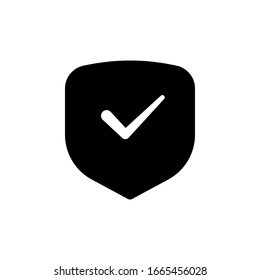 shield with check mark icon vector. protected sign. safety symbol