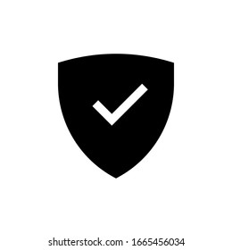 shield with check mark icon vector. protected sign. safety symbol