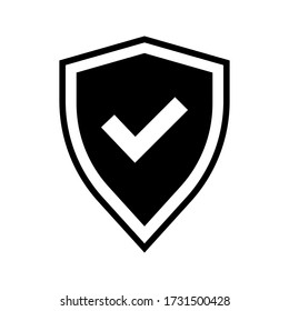 Shield Check Mark Icon Vector Illustration. on white backround