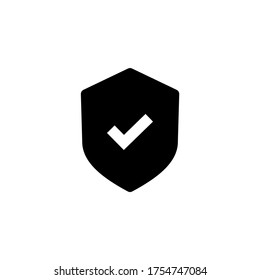 Shield check mark icon vector. Safeguard icon symbol illustration