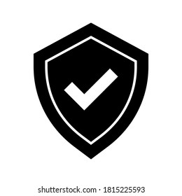 shield with check mark icon. vector illustration