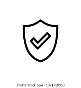 Shield check mark  icon vector. Protection approve sign. Safe icon vector