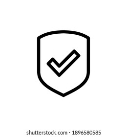 Shield check mark  icon vector. Protection approve sign. Safe icon vector