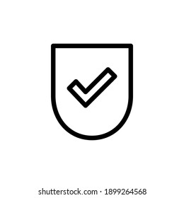 Shield check mark  icon vector. Protection approve sign. Safe icon vector