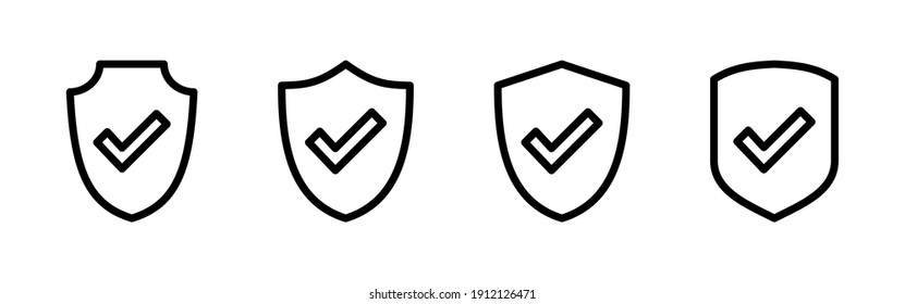 Shield check mark  icon vector. Protection approve sign. Safe icon vector