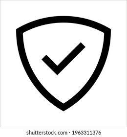 Shield Check Mark Icon Vector Illustration on white background. color editable