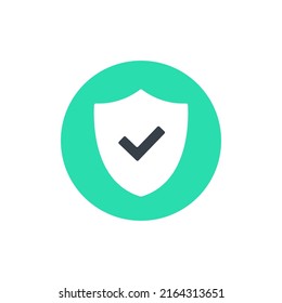 Shield with check mark icon. Vector icon