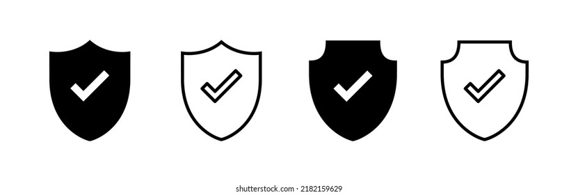 Shield check mark icon vector. Protection approve sign. Insurance icon